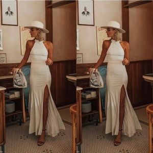 Bhldn Montreal Crepe Maxi Dress Ivory 